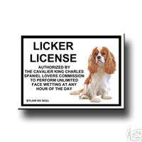 CAVALIER KING CHARLES Licker License FRIDGE MAGNET No 2  