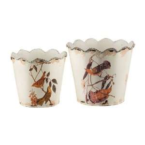   Accents 51 4531 SET 2 BIRD AND BRANCH PLANTERS n a
