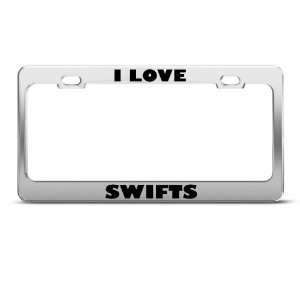  I Love Swifts Swift Animal Metal License Plate Frame Tag 