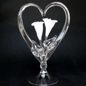  Calla Lily Lilies Blown Glass Wedding Cake Topper Frosted 