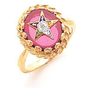 Eastern Star Red Stone Ring   14k Gold/14kt yellow gold 