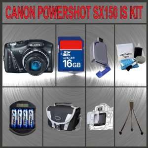  Canon PowerShot SX150 IS Digital Camera (Black) + Huge 