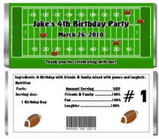 10 PERSONALIZED FOOTBALL CANDY BAR WRAPPERS  