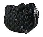 Hello Kitty Black Quilted Stud Head Cut Out Shoulder Bag Purse w 