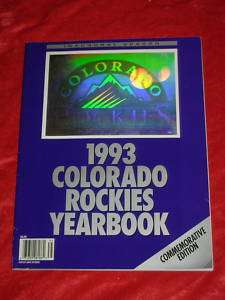 1993 Colorado Rockies Inagural Baseball Yearbook  