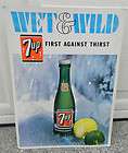 Vintage Paper Advertising Sign 7UP Soda Stand Up Store Display Wet 