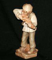 Vintage European Gesso Violin Player Musician Figurine  