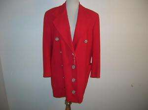 STUDIO 0001 BY FERRE red double breasted blazer 44/8  
