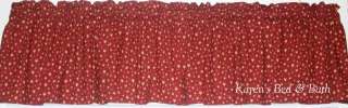 Red With Gold Stars Patriotic Curtain Valance NEW  