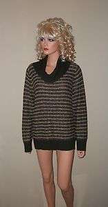 NWT $60 Dana Buchman Brown Multi Sweater Top L  