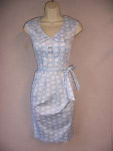 CALVIN KLEIN Blue White Cotton Spandex Versatile Spring Dress 2 4 6 8 