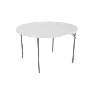   48 in. White Granite Round Fold in Half Table 280064 at The Home Depot