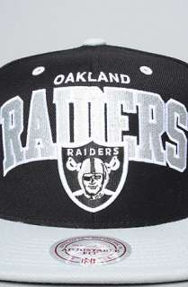 Mitchell & Ness The Oakland Raiders Arch Snapback Cap in Black Silver 