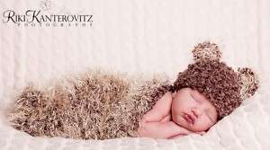 Softy & Fuzzy Baby Cocoon & Bear Hat   Great Texture  