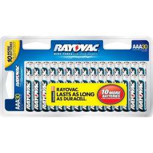 Rayovac Alkaline AAA Batteries (30 Pack) 824 24B6TD 