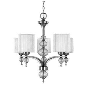 World Imports Bayonne Collection 5 Light Brushed Nickel Chandelier 