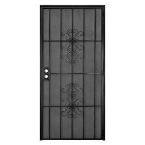 Unique Home Designs La Brisa 36 In. X 80 In. Black Security Door 