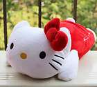 red bowknot  Hello kitty  lie prone kt Pillow Stuffed Plush Doll 