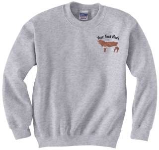 Pinzgauer Beef Cow Custom Farm Name Embroidered Sweatshirts S M L XL 
