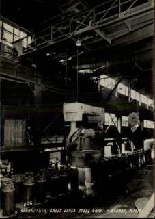 ECORSE MI Great Lakes Steel Corp MACHINERY c1910 Real Photo Postcard 