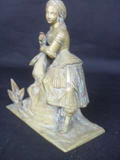 Victorian Bronze Tambourine Woman Statue, Clock TOPPER  