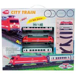 Dickie 3563900 City Train, Lok mit 2 Personenwagen für H0, Maßstab 1 