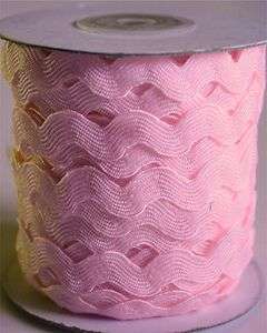 Ric Rac Bolt (25 yards) Light Pink   LARGE 10mm size (Poly)  