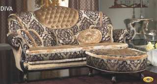 Luxus Polstergarnitur Sofa Couch 3 Sitzer, Sessel, Hocker 