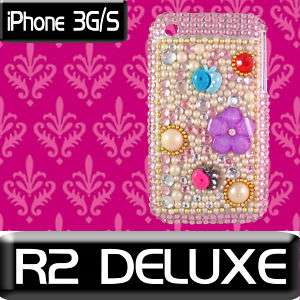 NEU Case Cover Hülle iPhone 3G 3GS Strass Rosa Pink D41  