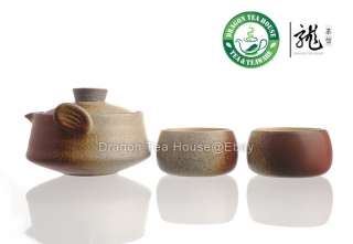 Ancient Ceramic Tea Set * Gaiwan & Teacups Set of 3 HF  