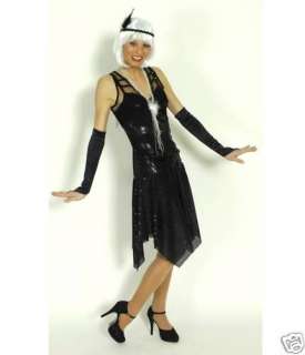 2t CHARLESTON Kleid schwarz 20er Jahre Kostüm 44 46 NEU  