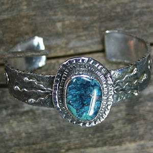 Turquoise cuff bracelet Bisbee mine Jim Saunders Artist,JS Br 012 