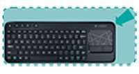 Logitech K400 Tastatur schnurlos schwarz mit Touchpad  