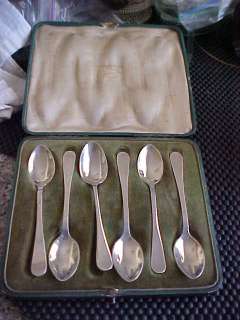Cased Sterling Silver Demitasse Spoons Sheffielf 1908  