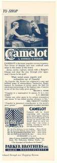 1930 Parker Brothers Camelot Board Game Print Ad  