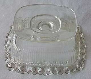 Indiana Glass Lace Edge Compote Dish w/Cover  