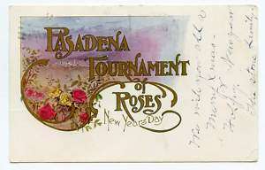 Pasadena CA Tournament of Roses 1905 Colored Postcard  
