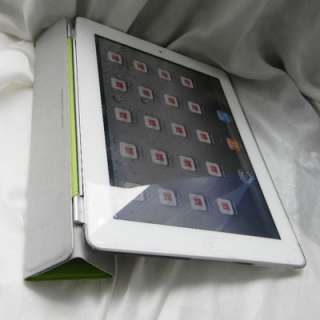 iPad 2 Magnetic PU Leather Smart Cover + Hard Back Case Wake/ Sleep 