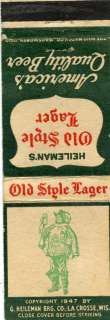 Heilemans Old Style Lager Beer Matchbook  
