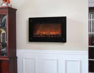 black wall mounted electric fireplace 1350 watt space heater