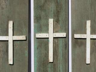 old painted wood panels w/applied diamonds and cross  