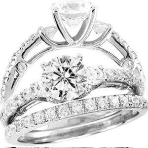 DESIGNER SIMULATED DIAMOND BRIDAL ENGAGEMENT RING SET  