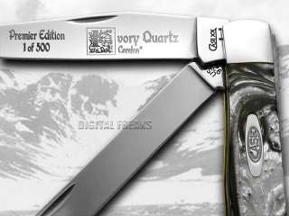 CASE Ivory Quartz Genuine Corelon 1/500 Trapper Knives  