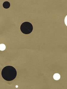 Wallpaper White & Black Polka Dots On Metallic Drk Gold  