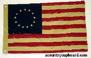 100% cotton tea stained US BETSY ROSS flag ~ 32 x 58  