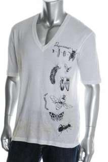 DSQUARED NEW Mens White Distressed T Shirt M  