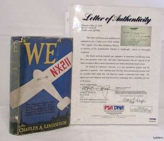 We ~ SIGNED Charles Lindbergh ~ Signature PSA/DNA Certified with COA 