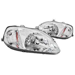 Anzo USA 121179 Honda Civic Chrome With Amber Reflectors Headlight 