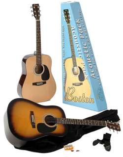 Boston Full Size Steel String Acoustic Guitar Pack SB  