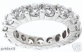   DIAMOND Platinum ETERNITY RING WEDDING BAND F color SI1 clarity  